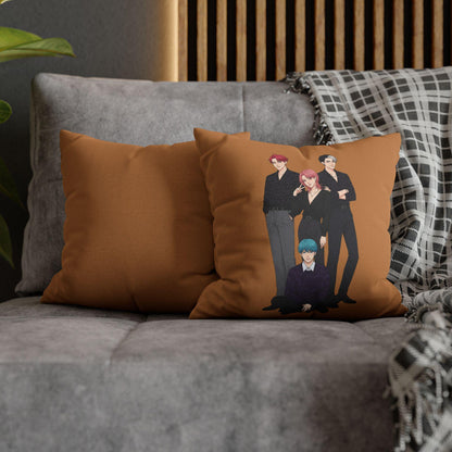 Saja Boys Band Pillowcase | K-Pop Square Polyester Pillowcase | K-Pop Demon Hunters Pillowcase | Huntrix Pillowcase | Saja Boys Pillowcase
