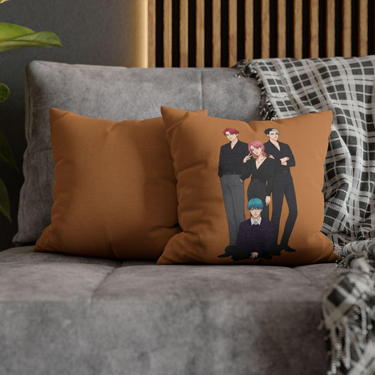 Saja Boys Band Pillowcase | K-Pop Square Polyester Pillowcase | K-Pop Demon Hunters Pillowcase | Huntrix Pillowcase | Saja Boys Pillowcase