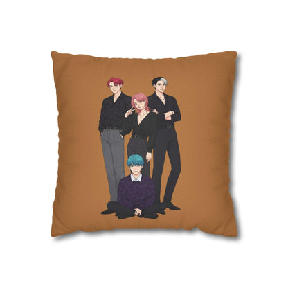 Saja Boys Band Pillowcase | K-Pop Square Polyester Pillowcase | K-Pop Demon Hunters Pillowcase | Huntrix Pillowcase | Saja Boys Pillowcase