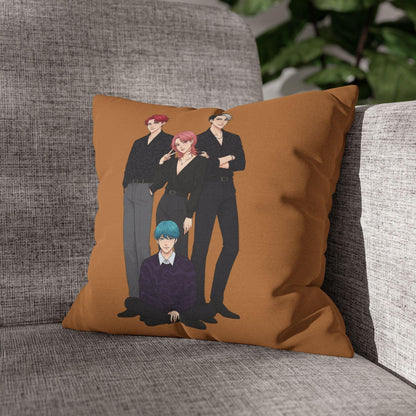 Saja Boys Band Pillowcase | K-Pop Square Polyester Pillowcase | K-Pop Demon Hunters Pillowcase | Huntrix Pillowcase | Saja Boys Pillowcase