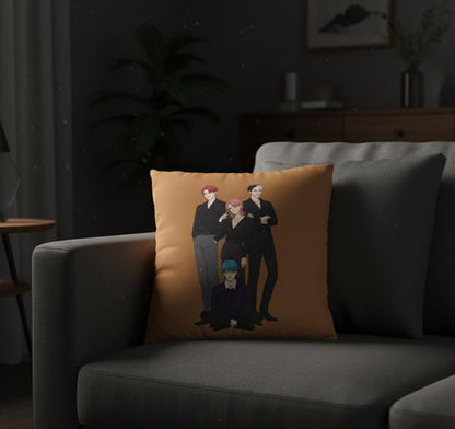 Saja Boys Band Pillowcase | K-Pop Square Polyester Pillowcase | K-Pop Demon Hunters Pillowcase | Huntrix Pillowcase | Saja Boys Pillowcase