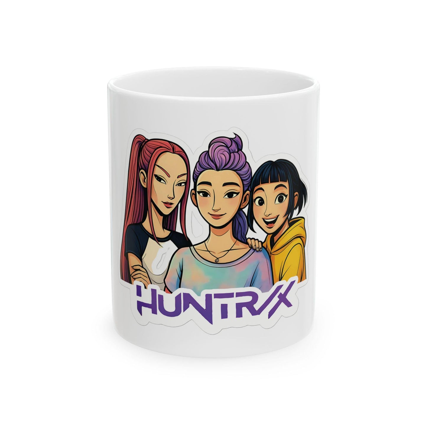 HuntrX Trio Character Illustration Mug | K-Pop Coffee Cup | Saja Group Coffee Mug | Huntrix Girls Mug | K-Pop Demon Mug | K-Pop Trio Mug