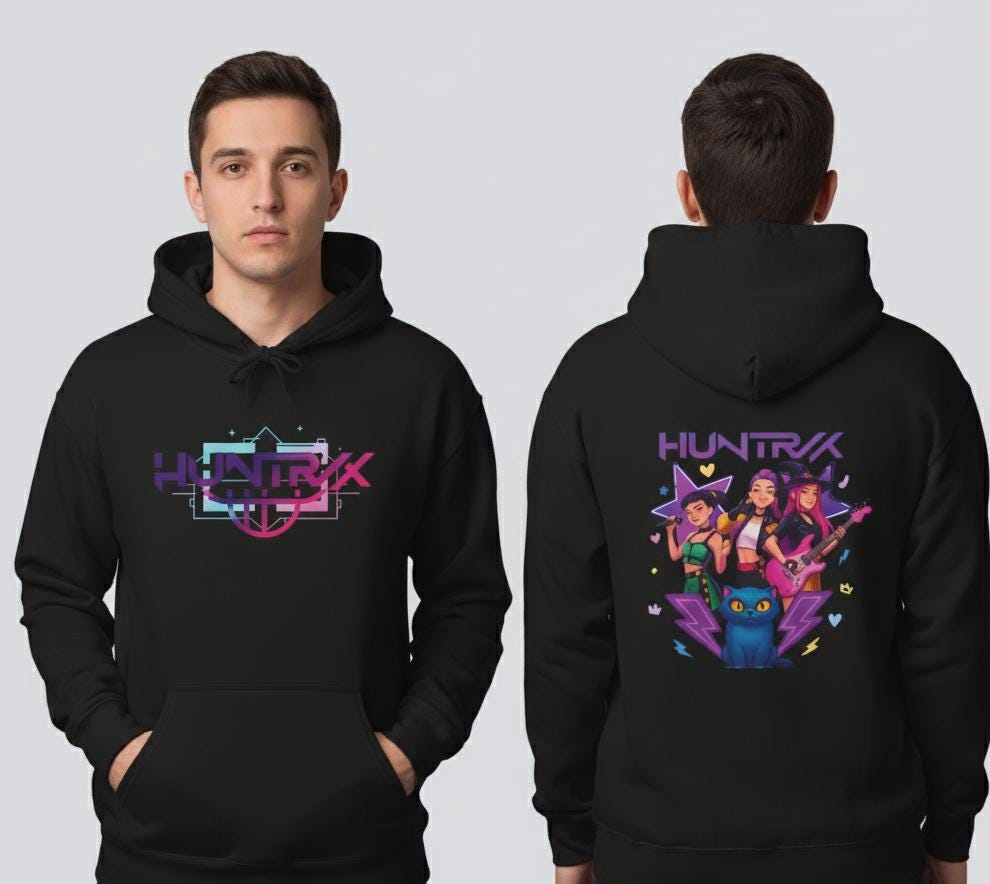 Huntrix Band Logo Hoodie | K-Pop Unisex Hoodie | K-Pop Demon Hunters Unisex Hoodie | Saja Boys Hoodie | K-Pop Group Unisex Hoodie