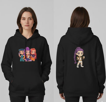 K-Pop Girl Trio Hoodie | Huntrix Girl Trio Hoodie | K-Pop Demon Hunters Hoodie | Rumi Mira Zoey Trio Hoodie | K-Pop Girl Hoodie