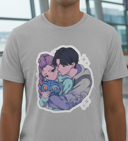 Kawaii Couple T-Shirt | Rujinu T-Shirt | K-Pop Hunters T-Shirt | Huntrix Unisex T-Shirt | K-Pop Couple T-Shirt