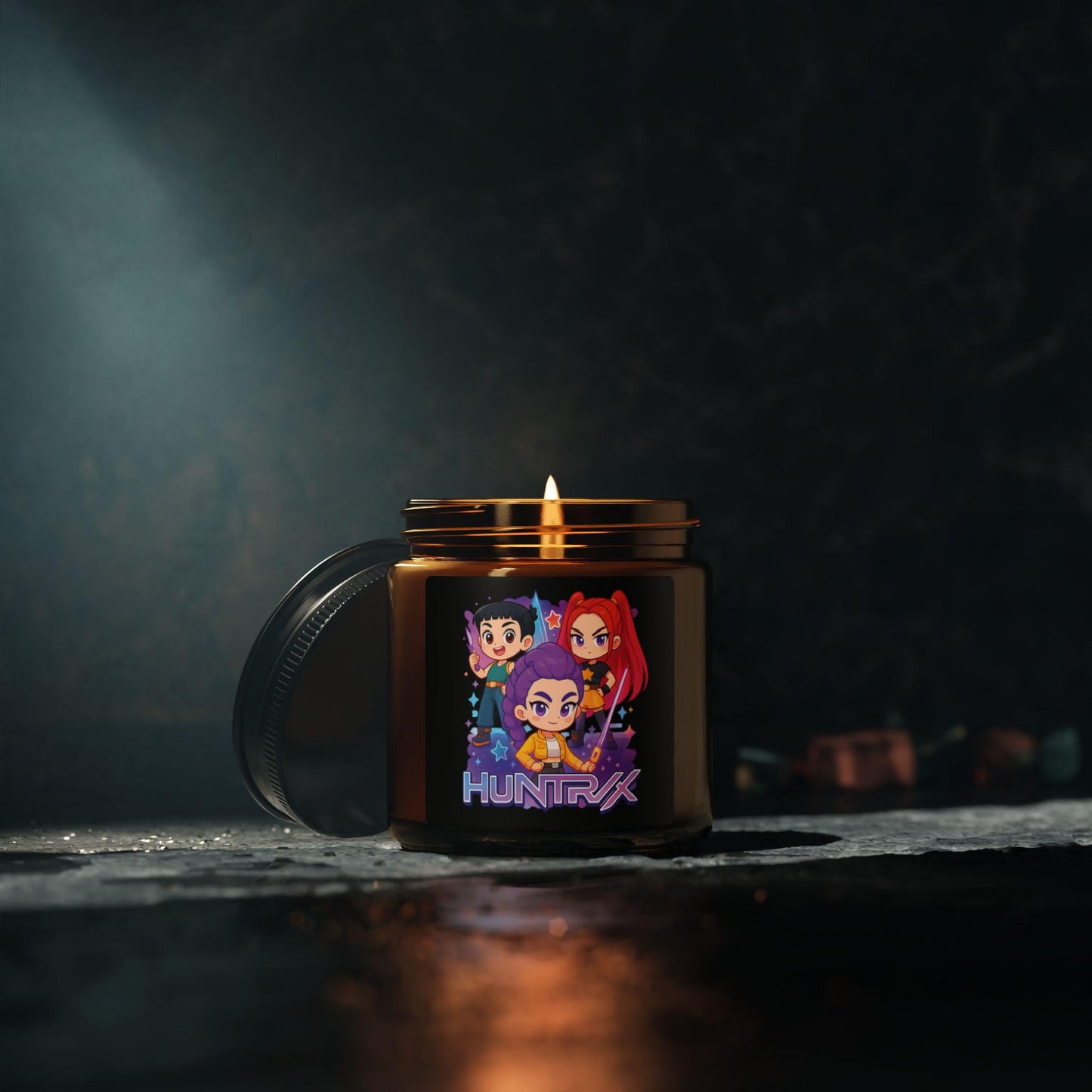 Huntrix Trio Character Candle Amber Jar |  K-POP group Scented Soy Candle | K-POP Demon Hunters Soy Candle | K-POP christmas decor