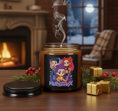 Huntrix Trio Character Candle Amber Jar |  K-POP group Scented Soy Candle | K-POP Demon Hunters Soy Candle | K-POP christmas decor
