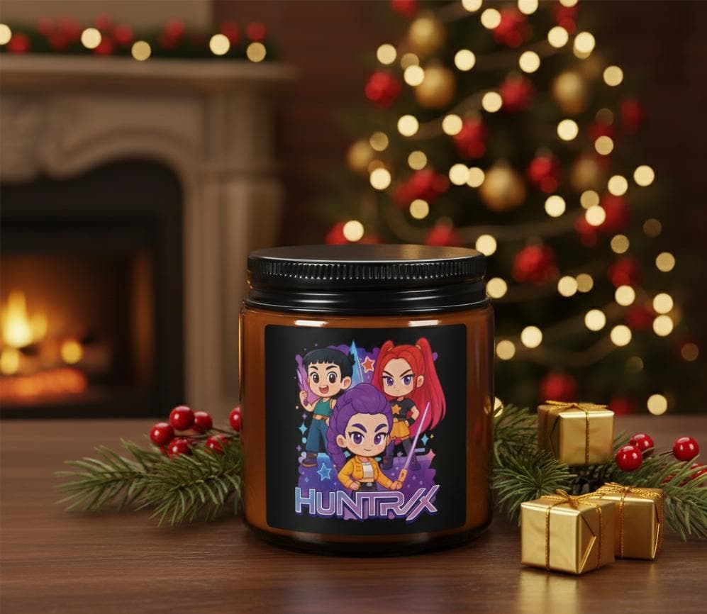Huntrix Trio Character Candle Amber Jar |  K-POP group Scented Soy Candle | K-POP Demon Hunters Soy Candle | K-POP christmas decor