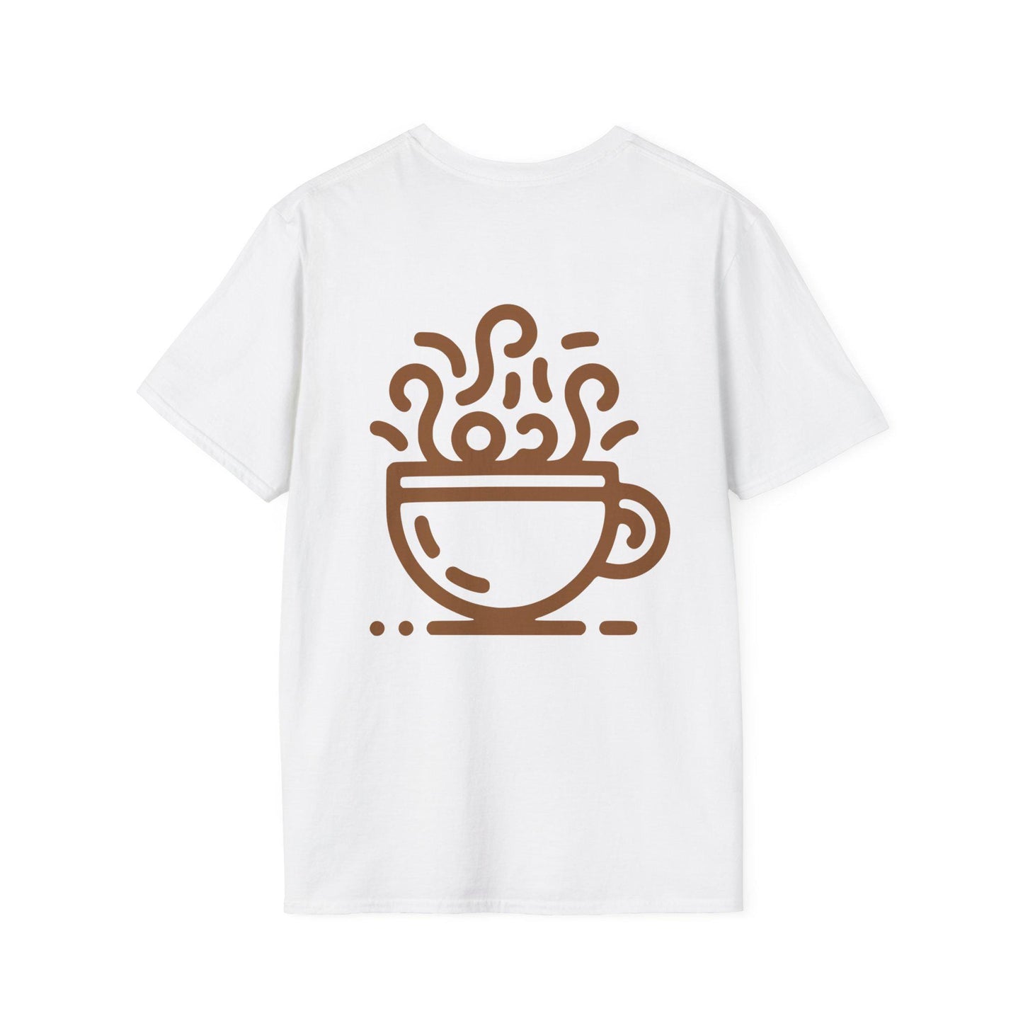 Steaming Coffee Cup T-Shirt | Coffee Lover Shirt, Cafe Illustration |  Lightweight Cotton Tee