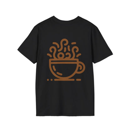 Steaming Coffee Cup T-Shirt | Coffee Lover Shirt, Cafe Illustration |  Lightweight Cotton Tee