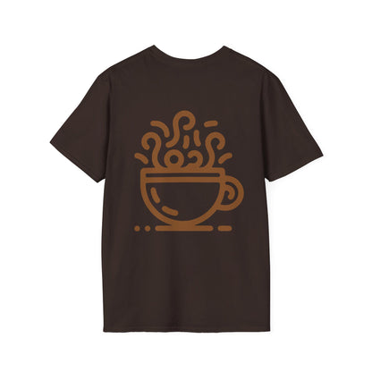 Steaming Coffee Cup T-Shirt | Coffee Lover Shirt, Cafe Illustration |  Lightweight Cotton Tee