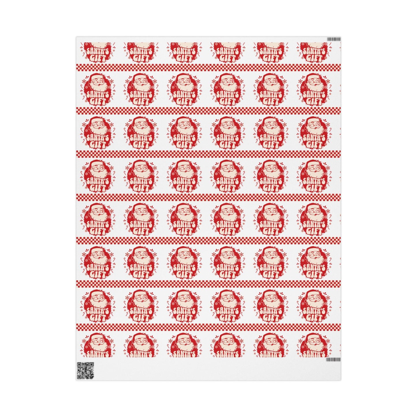 Retro Santa Claus Pattern Wrapping Paper | Festive Holiday Print