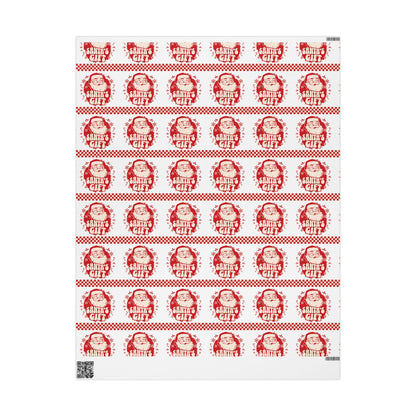 Retro Santa Claus Pattern Wrapping Paper | Festive Holiday Print
