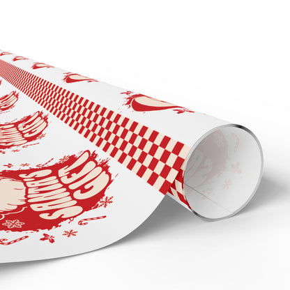 Retro Santa Claus Pattern Wrapping Paper | Festive Holiday Print