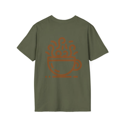 Steaming Coffee Cup T-Shirt | Coffee Lover Shirt, Cafe Illustration |  Lightweight Cotton Tee