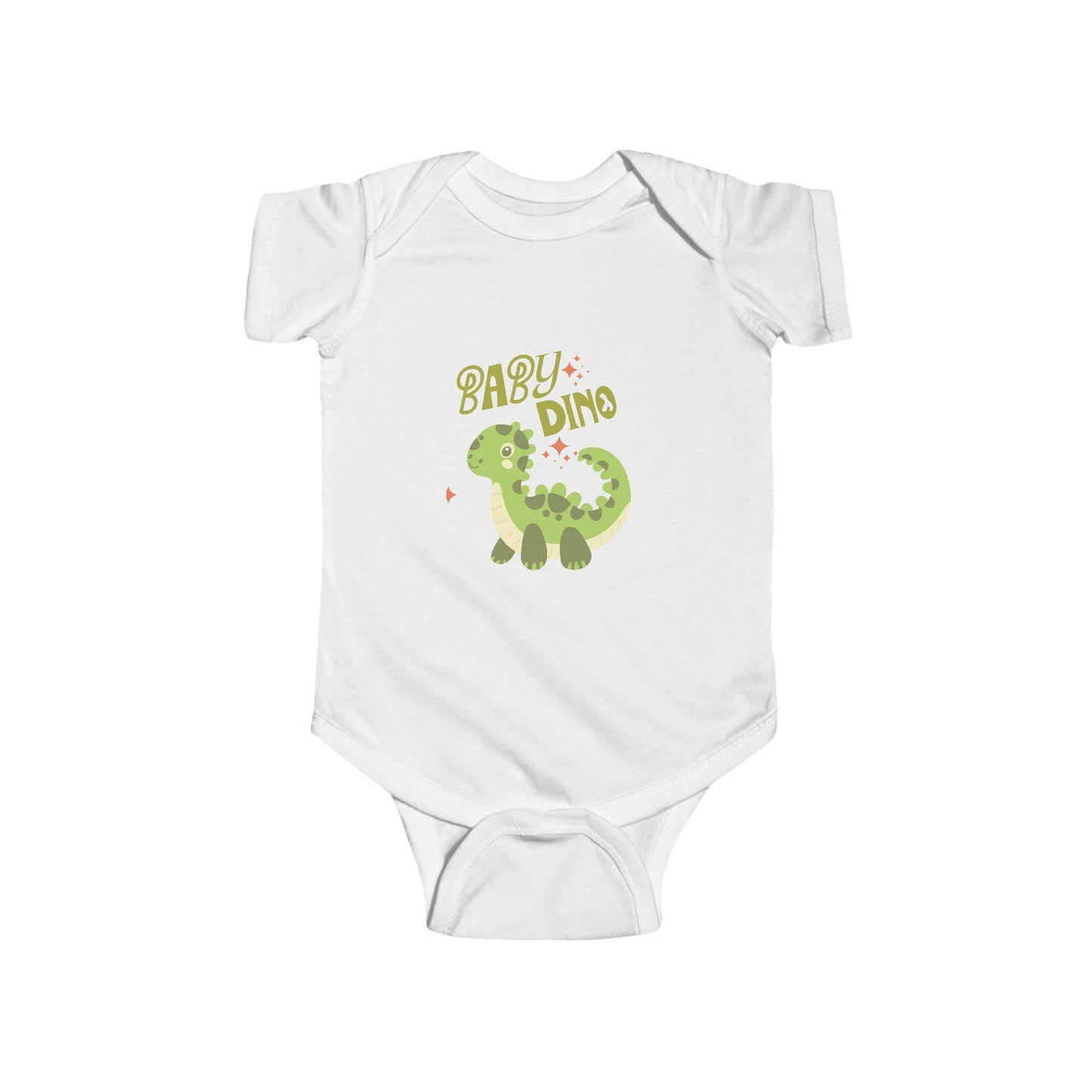 Baby Dino Bodysuit | Green Dinosaur Illustration, Infant Wrap