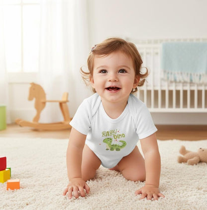 Baby Dino Bodysuit | Green Dinosaur Illustration, Infant Wrap