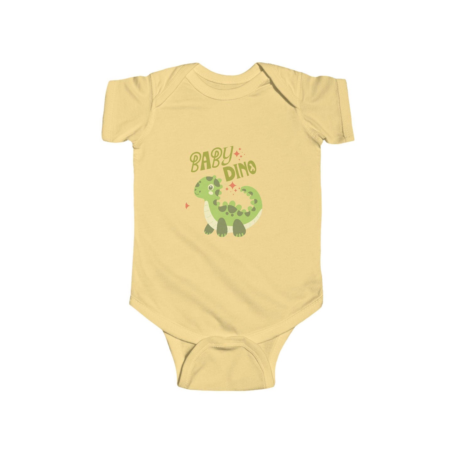 Baby Dino Bodysuit | Green Dinosaur Illustration, Infant Wrap