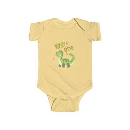 Baby Dino Bodysuit | Green Dinosaur Illustration, Infant Wrap