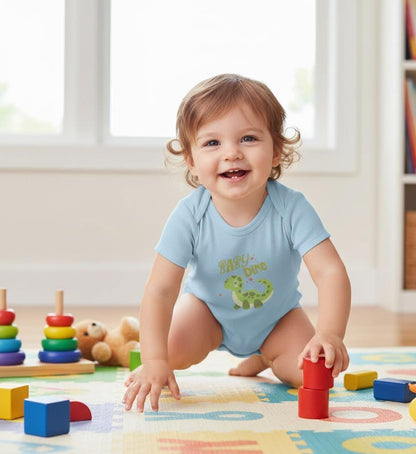 Baby Dino Bodysuit | Green Dinosaur Illustration, Infant Wrap