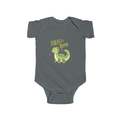 Baby Dino Bodysuit | Green Dinosaur Illustration, Infant Wrap