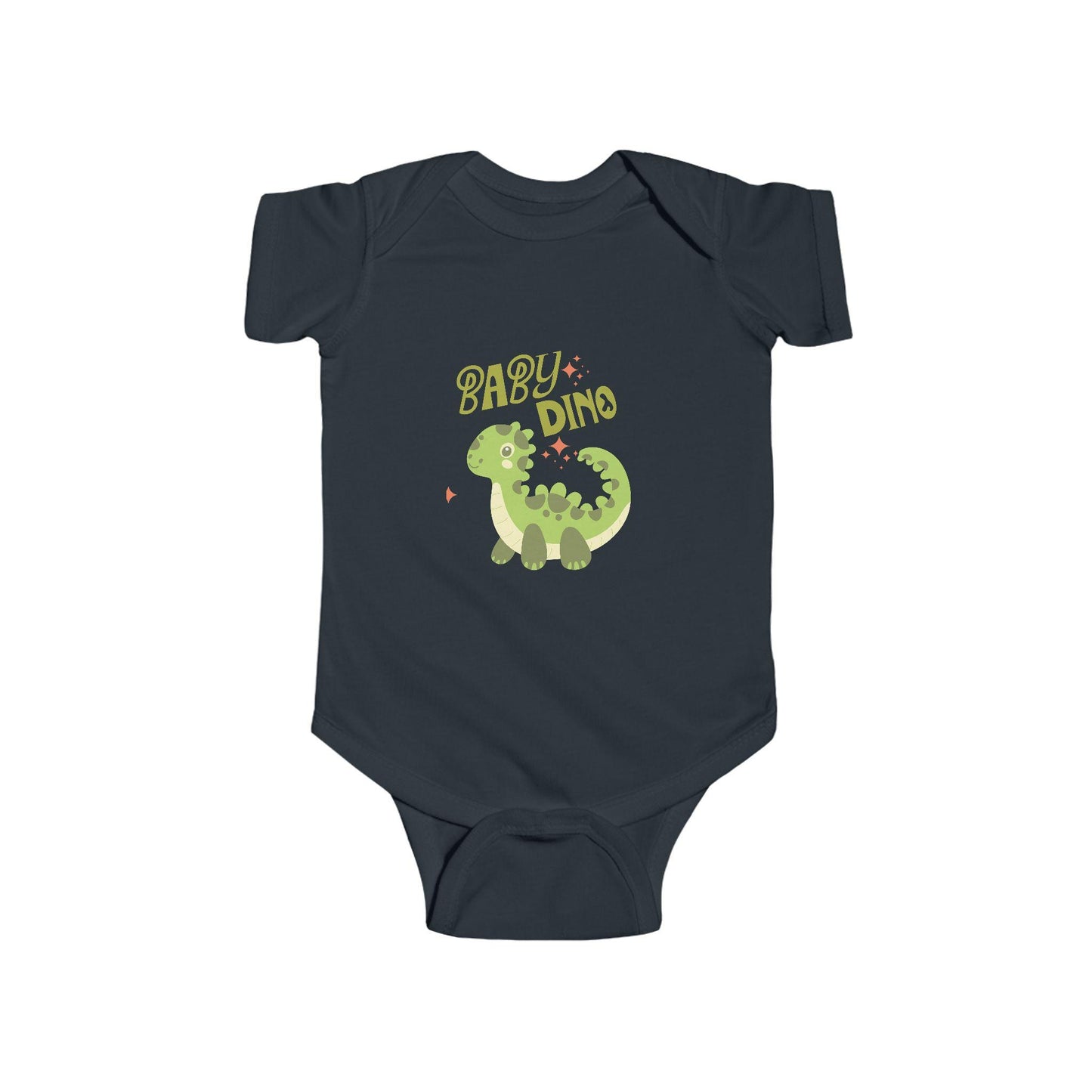 Baby Dino Bodysuit | Green Dinosaur Illustration, Infant Wrap