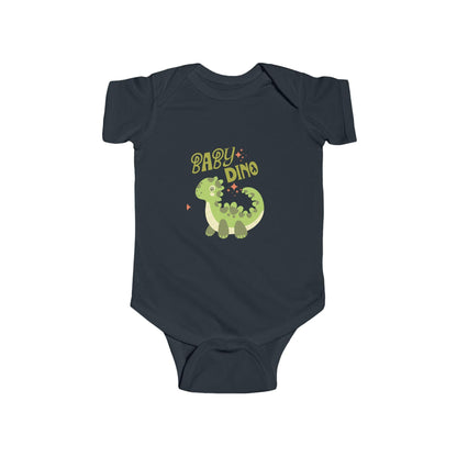 Baby Dino Bodysuit | Green Dinosaur Illustration, Infant Wrap
