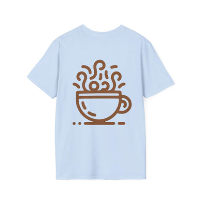 Steaming Coffee Cup T-Shirt | Coffee Lover Shirt, Cafe Illustration |  Lightweight Cotton Tee