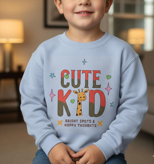 Kid's Giraffe Sweatshirt | Playful Animal Tee, Bright Spots Design