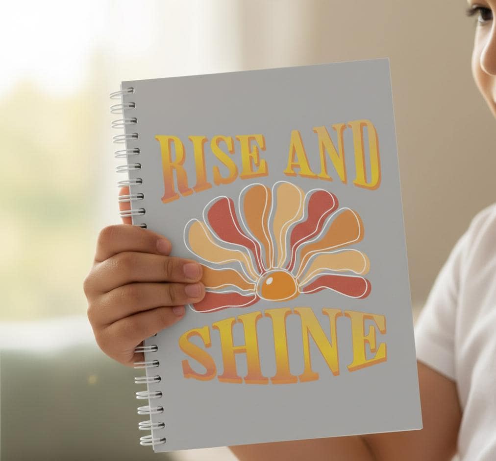 Retro Sunburst Spiral Notebook | Rise and Shine Artwork