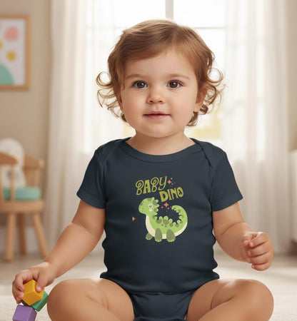 Baby Dino Bodysuit | Green Dinosaur Illustration, Infant Wrap