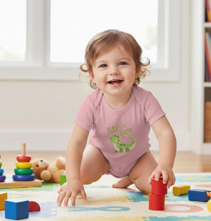 Baby Dino Bodysuit | Green Dinosaur Illustration, Infant Wrap