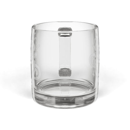 Engraved Glass Coffee Mug | 12.25 oz Clear Mug