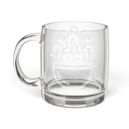 Engraved Glass Coffee Mug | 12.25 oz Clear Mug