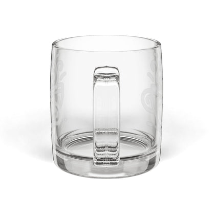 Engraved Glass Coffee Mug | 12.25 oz Clear Mug