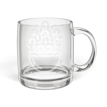 Engraved Glass Coffee Mug | 12.25 oz Clear Mug