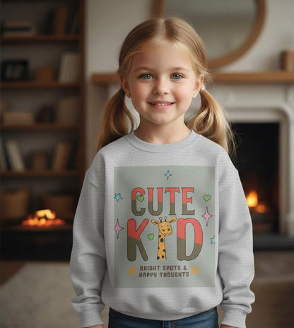 Kid's Giraffe Sweatshirt | Playful Animal Tee, Bright Spots Design