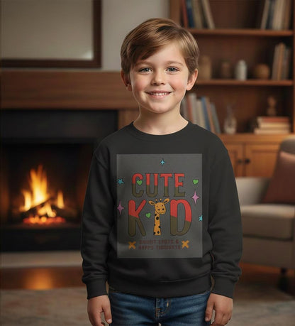 Kid's Giraffe Sweatshirt | Playful Animal Tee, Bright Spots Design