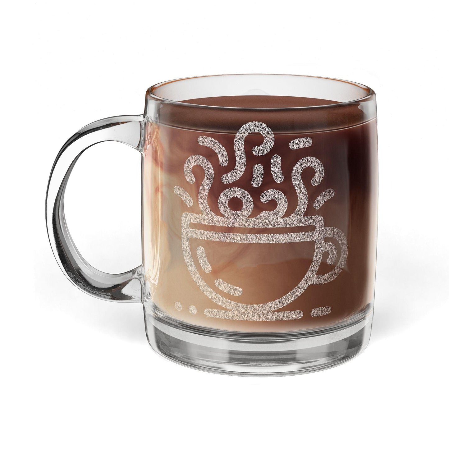 Engraved Glass Coffee Mug | 12.25 oz Clear Mug