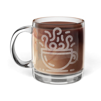 Engraved Glass Coffee Mug | 12.25 oz Clear Mug