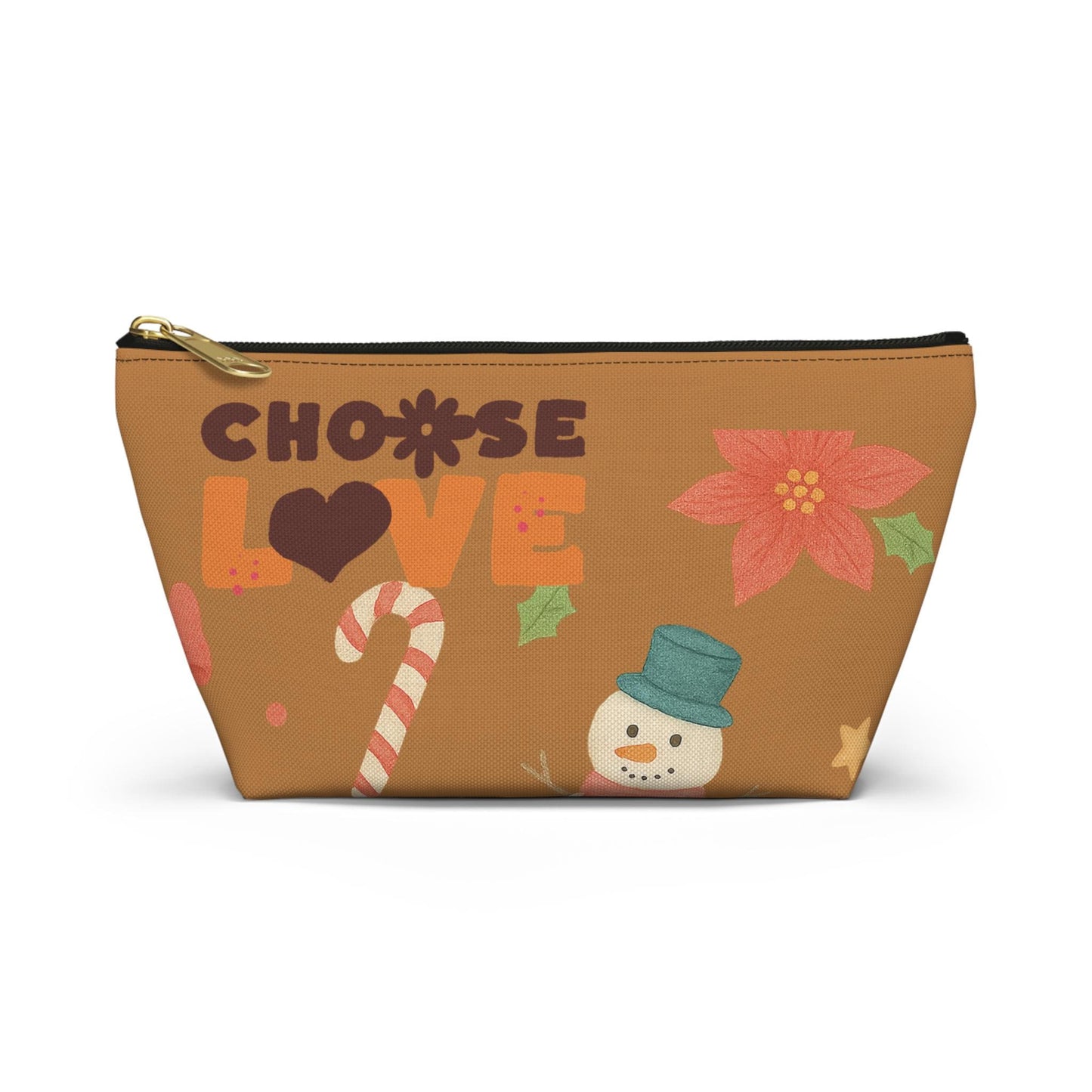 Christmas Accessory Pouch | Snowman & Candy Cane Holiday Design