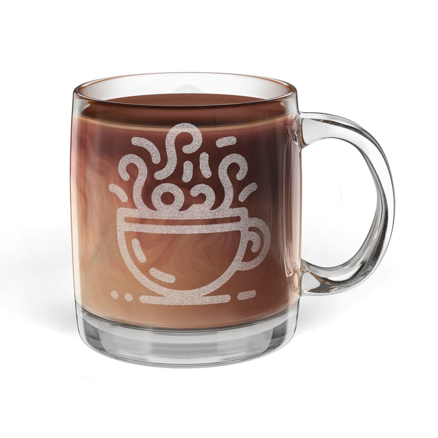 Engraved Glass Coffee Mug | 12.25 oz Clear Mug