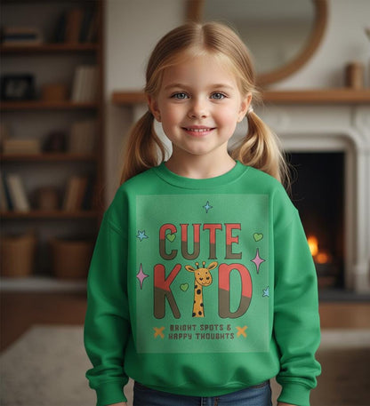 Kid's Giraffe Sweatshirt | Playful Animal Tee, Bright Spots Design