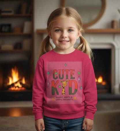Kid's Giraffe Sweatshirt | Playful Animal Tee, Bright Spots Design