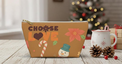 Christmas Accessory Pouch | Snowman & Candy Cane Holiday Design