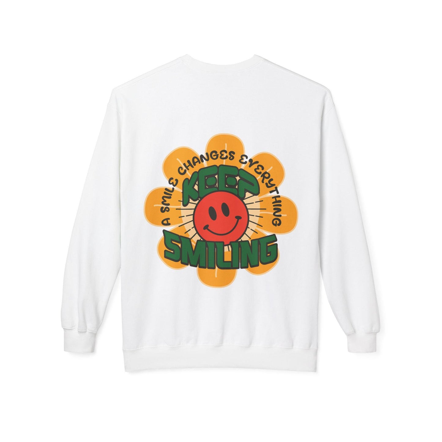 Retro 70s Smiley Flower Graphic Sweatshirt | Cozy Crewneck