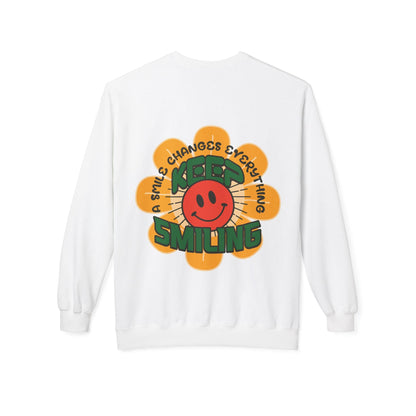 Retro 70s Smiley Flower Graphic Sweatshirt | Cozy Crewneck