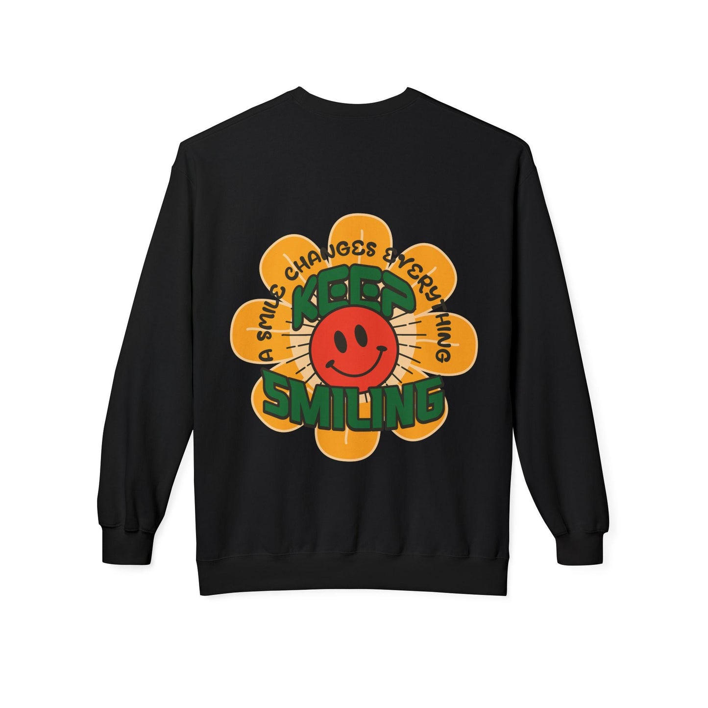 Retro 70s Smiley Flower Graphic Sweatshirt | Cozy Crewneck