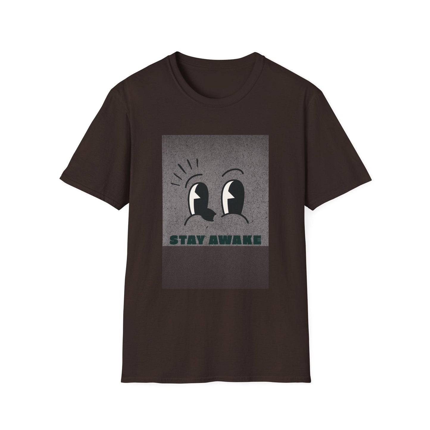 Stay Awake Graphic T-Shirt | Minimalist Cartoon Eyes Crew Tee