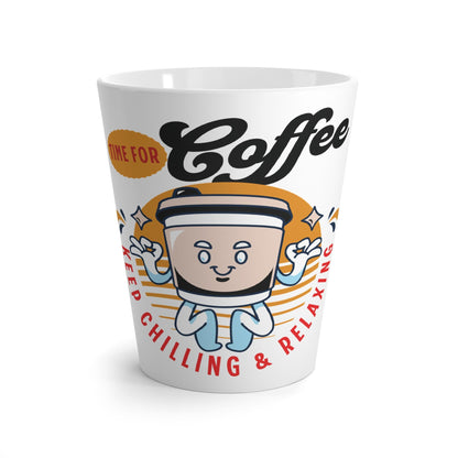 Latte Mug | 12oz White Ceramic Coffee Cup, Chill & Relax